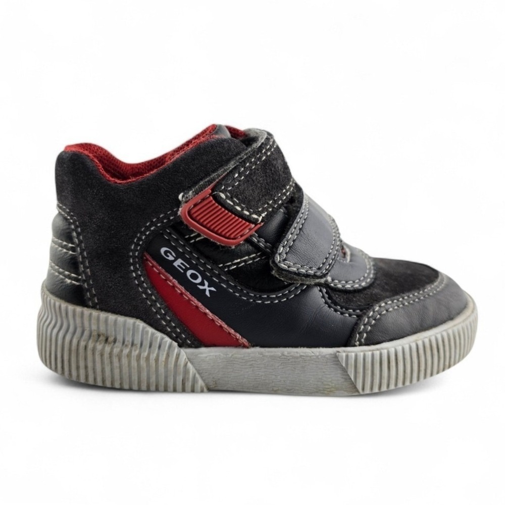Geox Respira Toddler Boys Navy Leather Suede High Top Sneakers 21 5.5